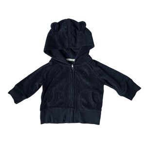 Baby Gap Navy Blue Zip Up B Bear Zip Hoodie Size 0-3 Months